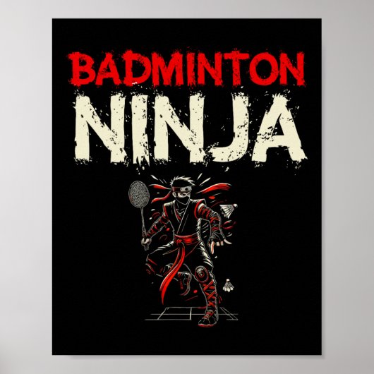 Badminton Ninja Shuttle Poster (Voorkant)