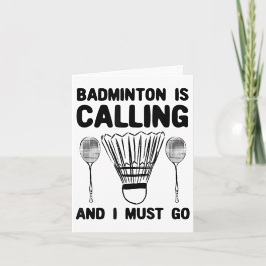 Badminton noemt badmintoncitaat grappig badmint kaart (Voorkant)