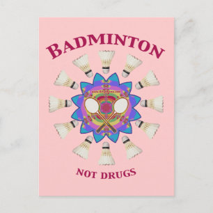 Badminton Not Drugs Briefkaart