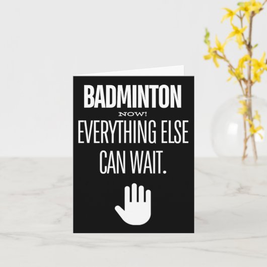 Badminton nu! Al het andere kan wachten op Racket  Kaart (Gele Bloem)