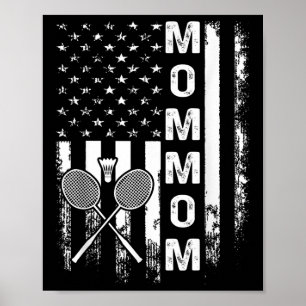 Badminton Oma Amerikaanse Vlag Vintage Kerstmis X Poster