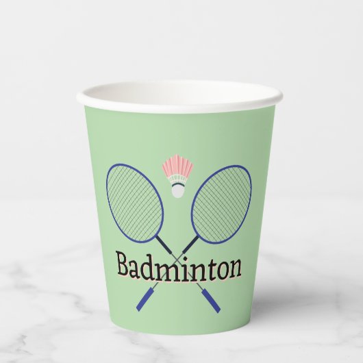Badminton-ontwerp Papieren Bekers (Voorkant)