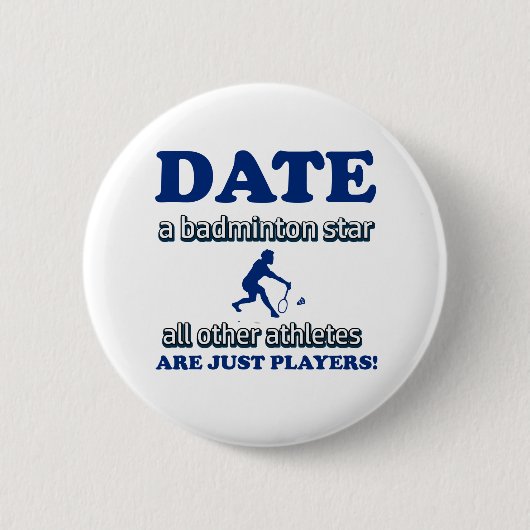 badminton-ontwerp ronde button 5,7 cm (Voorkant)