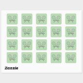Badminton-ontwerp Vierkante Sticker (Vel)