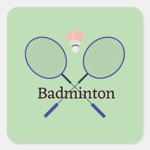 Badminton-ontwerp Vierkante Sticker