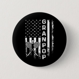 Badminton Opa Amerikaanse Vlag Vintage Kerstmis  Ronde Button 5,7 Cm