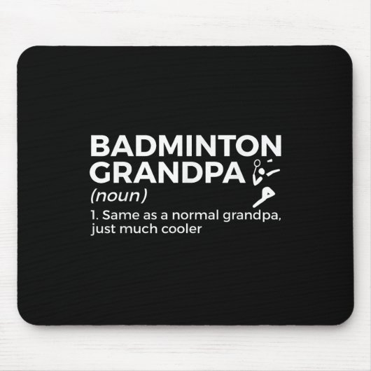 Badminton Opa Definitie Grappig Badminton Speler Muismat (Voorkant)