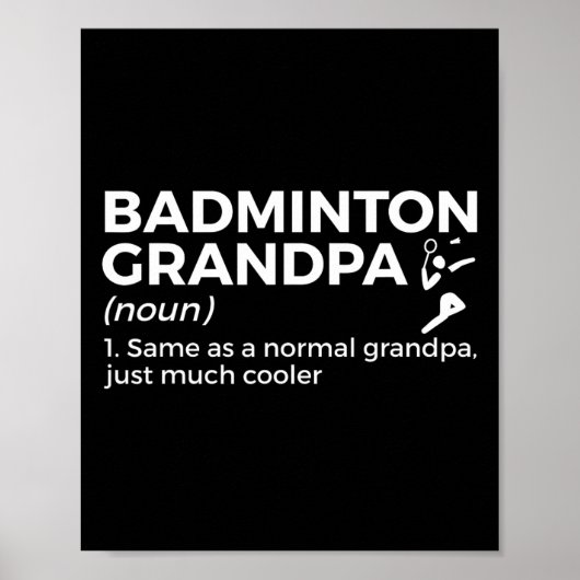 Badminton Opa Definitie Grappig Badminton Speler Poster (Voorkant)