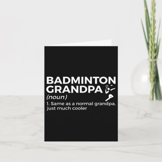 Badminton Opa Definitie Grappige Badminton Speler Kaart (Voorkant)