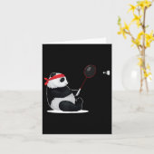Badminton Panda Funny Sweet Sport Humor Shuttle An Kaart (Gele Bloem)