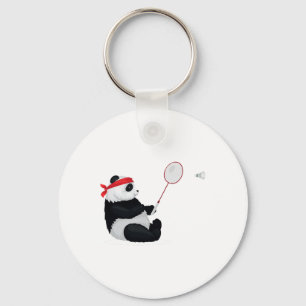 Badminton Panda Funny Sweet Sport Humor Shuttle An Sleutelhanger