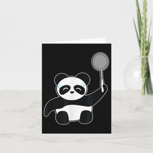 Badminton Panda Getting Sweaty Kaart (Voorkant)