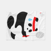 Badminton Panda Getting Sweaty miste Fleece Deken (Voorkant (Horizontaal))