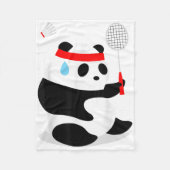 Badminton Panda Getting Sweaty miste Fleece Deken (Voorkant)