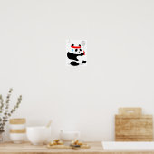 Badminton Panda Getting Sweaty miste Poster (Keuken)