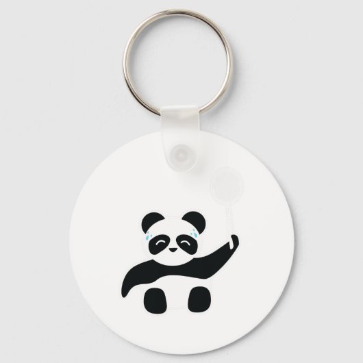 Badminton Panda Getting Sweaty Sleutelhanger (Voorkant)