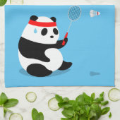 Badminton Panda Getting Sweaty Sports Towel Theedoek (Gevouwen)