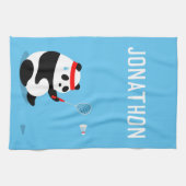 Badminton Panda Getting Sweaty Sports Towel Theedoek (Horizontaal)