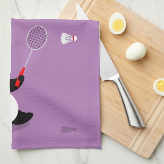 Badminton Panda Getting Sweaty Sports Towel Theedoek (Quarter Fold)