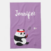 Badminton Panda Getting Sweaty Sports Towel Theedoek (Verticaal)