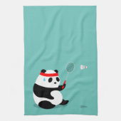 Badminton Panda Getting Sweaty Sports Towel Theedoek (Verticaal)