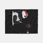 Badminton Panda Grappig Zoete Sport Humor Shuttle Fleece Deken (Voorkant (Horizontaal))