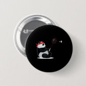 Badminton Panda Grappig Zoete Sport Humor Shuttle Ronde Button 5,7 Cm (Voorkant /achterkant)