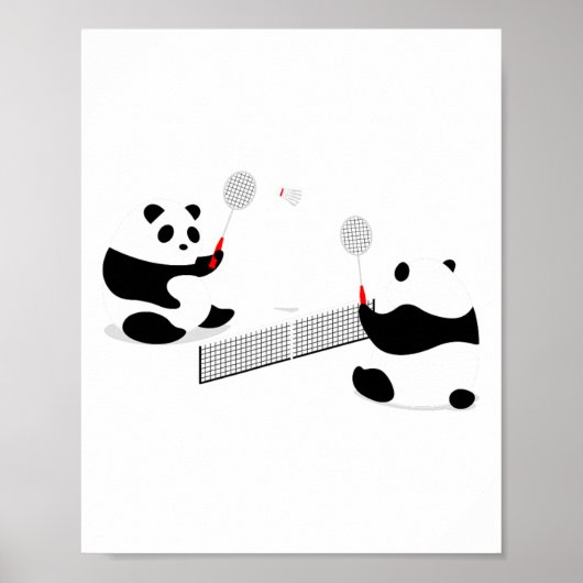 Badminton Panda Volley Poster (Voorkant)