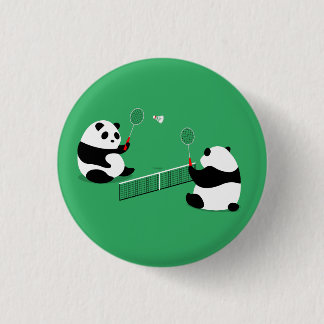 Badminton Pandas Button / Pin / Badge