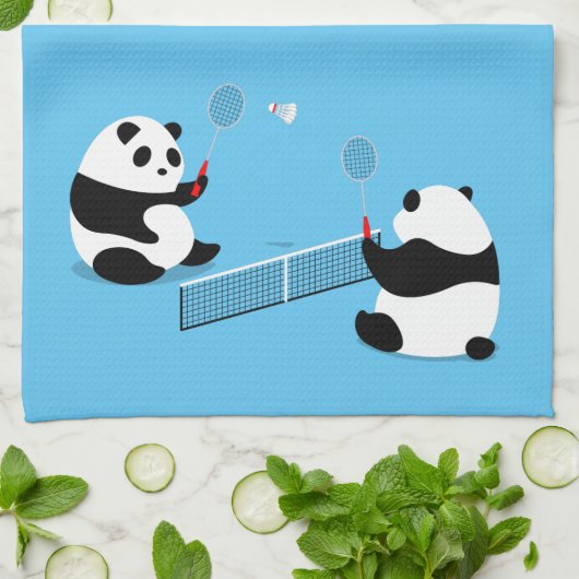 Badminton Pandas Sports Towel Theedoek (Gevouwen)