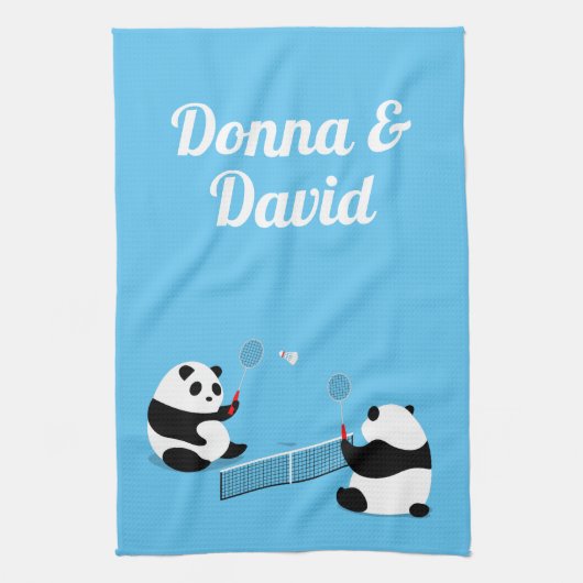 Badminton Pandas Sports Towel Theedoek (Verticaal)