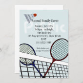 Badminton Party / Picknick Kaart (Voorkant / Achterkant)
