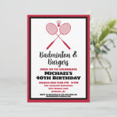 Badminton Party Sport BBQ Verjaardag Kaart (Staand voorkant)