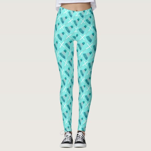 Badminton Pattern - Badminton Leggings - Shuttle (Voorkant)