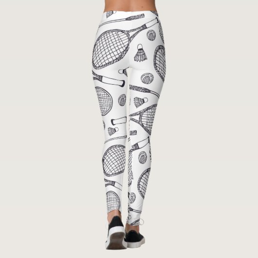 Badminton Pattern - Tennis Leggings - Squash (Achterkant)