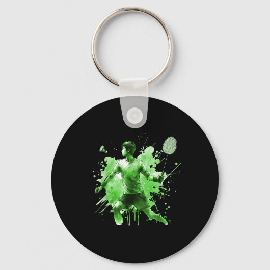 Badminton Pion Energetische Uitbarsting Sleutelhanger (Voorkant)