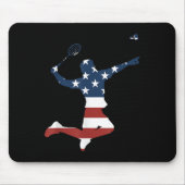 Badminton Player American Flag Apparel Badminton P Muismat (Voorkant)