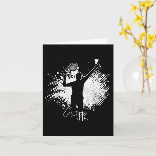 Badminton Player  Badminton Kaart (Gele Bloem)