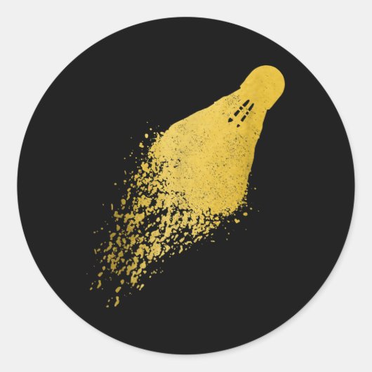 Badminton Player Badminton Ronde Sticker (Voorkant)