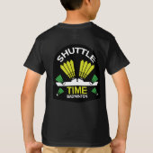 Badminton Player Battledore-poorten T-shirt (Achterkant)