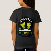 Badminton Player Battledore-poorten T-shirt (Achterkant)