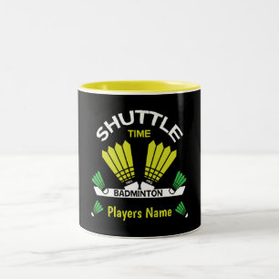 Badminton Player Battledore-poorten Tweekleurige Koffiemok