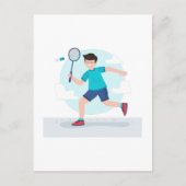 Badminton Player Briefkaart (Voorkant)