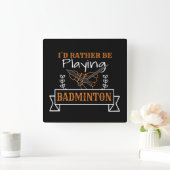 Badminton Player-cadeaus Vierkante Klok (Huis)