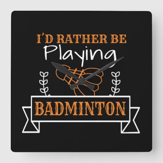 Badminton Player-cadeaus Vierkante Klok (Voorkant)