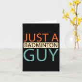 Badminton Player Court - Shuttle Just A Badminton Kaart (Gele Bloem)