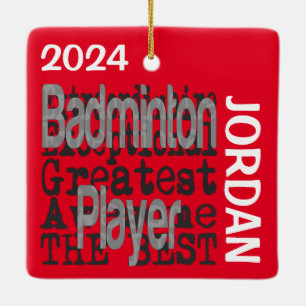 Badminton Player Extraordinaire CUSTOM Keramisch Ornament