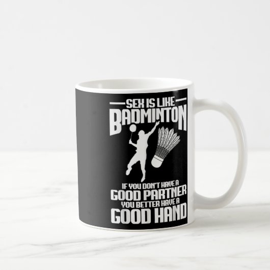 Badminton Player Good Hand Shuttle Player Badminto Koffiemok (Rechts)