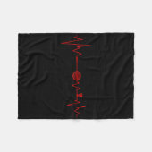 Badminton Player Heartbeat Racket Shuttle Sports Fleece Deken (Voorkant (Horizontaal))