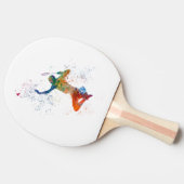 Badminton player in watercolor tafeltennisbatje (Zijkant)